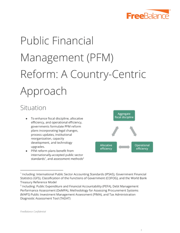 Public Financial Management (PFM) Reform: A Country-Centric Approach